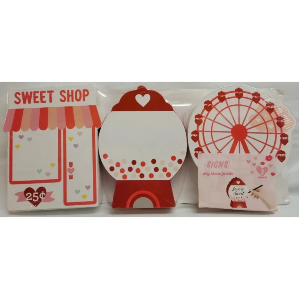 2022 Target Bullseye Playground 2 Wood Valentine Sign Tier Tray Decor Hearts New